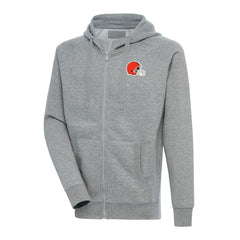 Cleveland Browns Antigua Big & Tall Victory Full-Zip Hoodie - Heather Gray - NFL