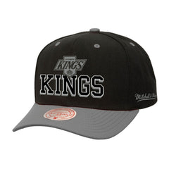 Los Angeles Kings Mitchell & Ness Backside Script Two-Tone Pro Crown Adjustable Hat - Black/Silver | NHL on sale