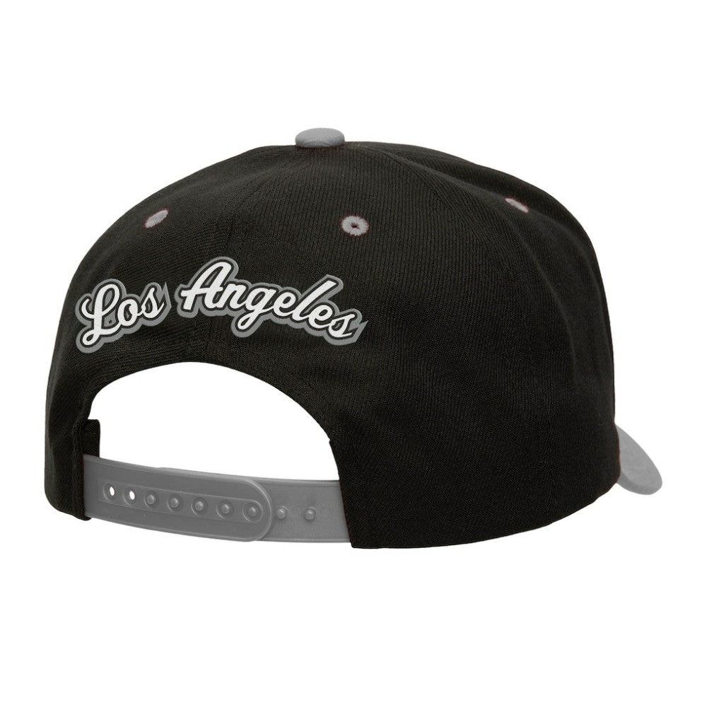 Los Angeles Kings Mitchell & Ness Backside Script Two-Tone Pro Crown Adjustable Hat - Black/Silver | NHL on sale