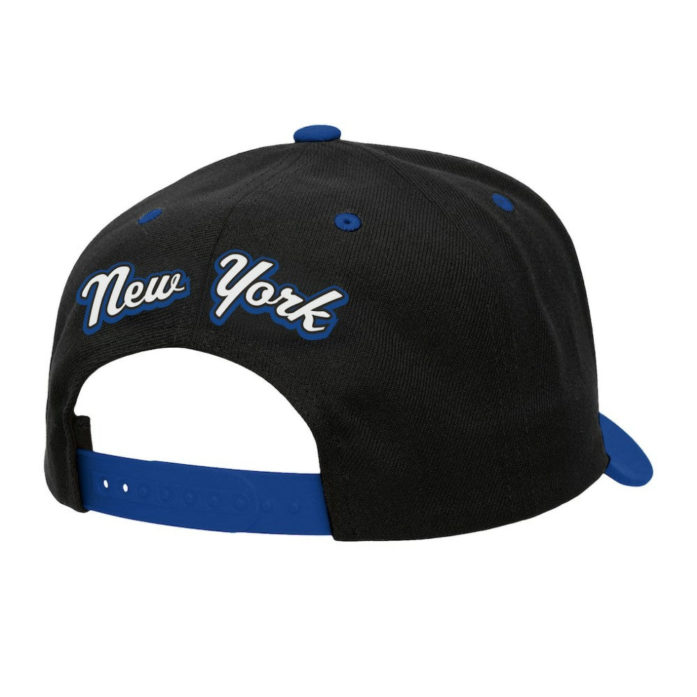 New York Rangers Mitchell & Ness Backside Script 2-Tone Pro Crown Adjustable Hat - Black/Blue | NHL discount