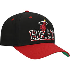 Mitchell & Ness Miami Heat Backside Script Two-Tone Pro Crown Adjustable Hat Black/Red