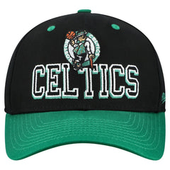 Mitchell & Ness Boston Celtics Backside Script 2-Tone Pro Crown Adjustable Hat Black/Kelly Green