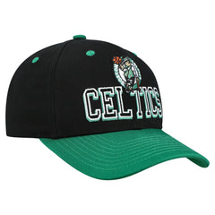 Mitchell & Ness Boston Celtics Backside Script 2-Tone Pro Crown Adjustable Hat Black/Kelly Green