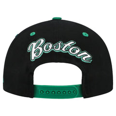 Mitchell & Ness Boston Celtics Backside Script 2-Tone Pro Crown Adjustable Hat Black/Kelly Green