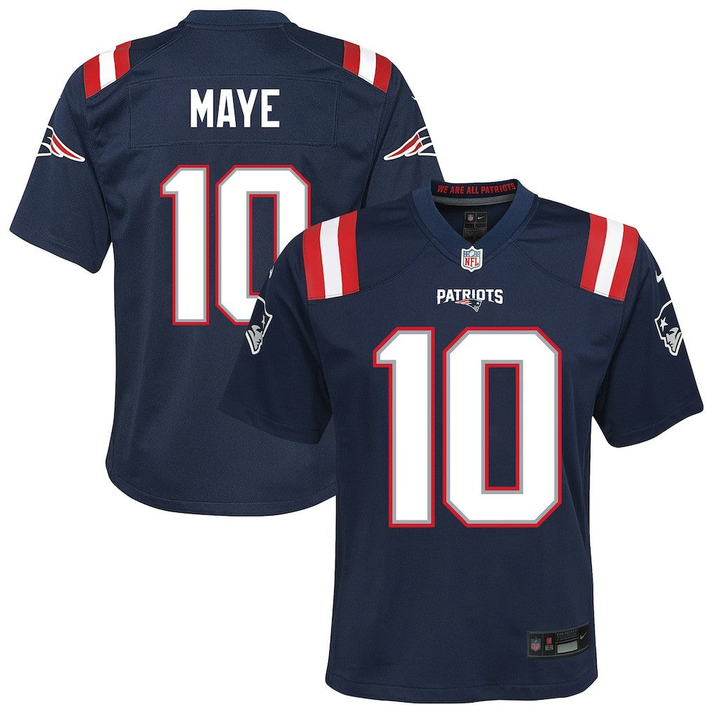 Drake Maye New England Patriots Youth Game Jersey - Navy - Nike