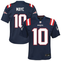 Drake Maye New England Patriots Youth Game Jersey - Navy - Nike