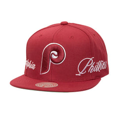 Philadelphia Phillies Mitchell & Ness Just Don x MLB Lux Script Snapback Hat Outlet