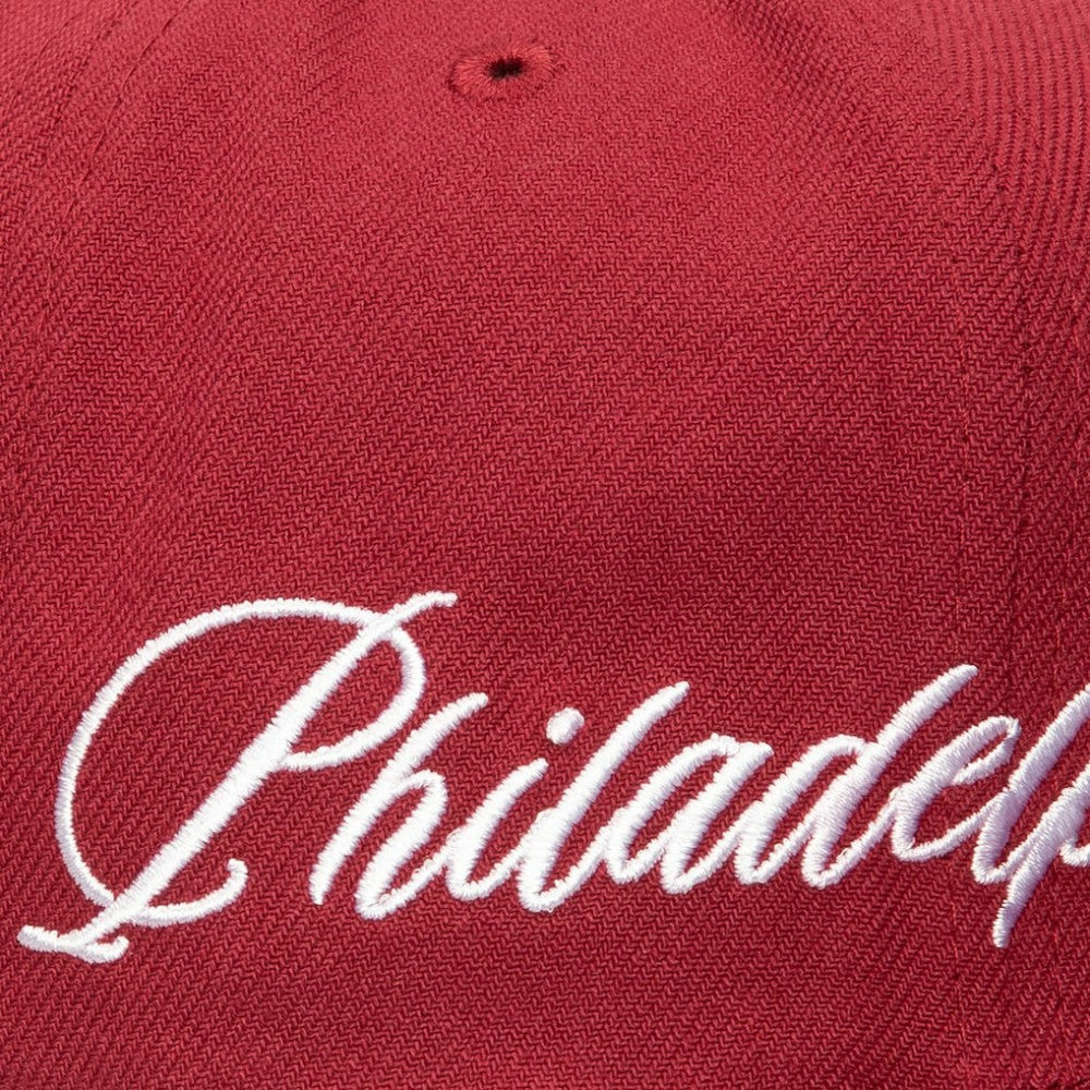 Philadelphia Phillies Mitchell & Ness Just Don x MLB Lux Script Snapback Hat Outlet