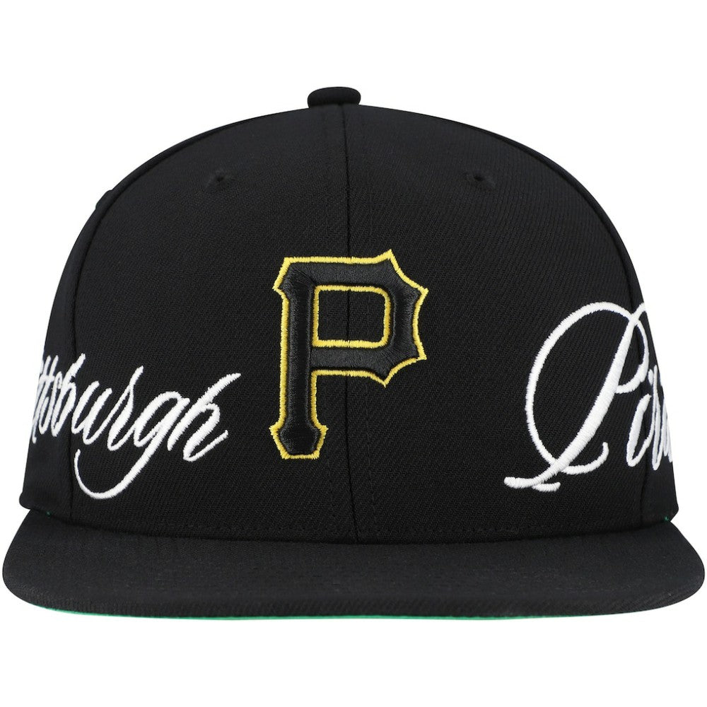 Pittsburgh Pirates Mitchell & Ness Just Don x MLB Lux Script Snapback Hat for sale