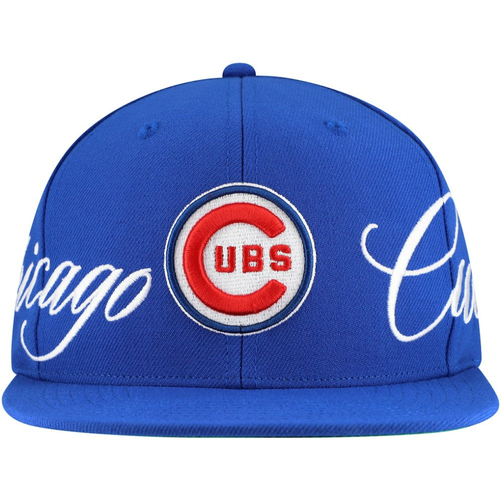 Chicago Cubs Mitchell & Ness Just Don x MLB Lux Script Snapback Hat Sale