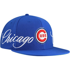 Chicago Cubs Mitchell & Ness Just Don x MLB Lux Script Snapback Hat Sale