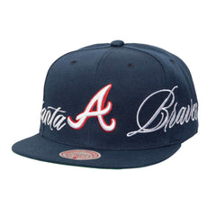 Atlanta Braves Mitchell & Ness Just Don x MLB Lux Script Snapback Hat Outlet