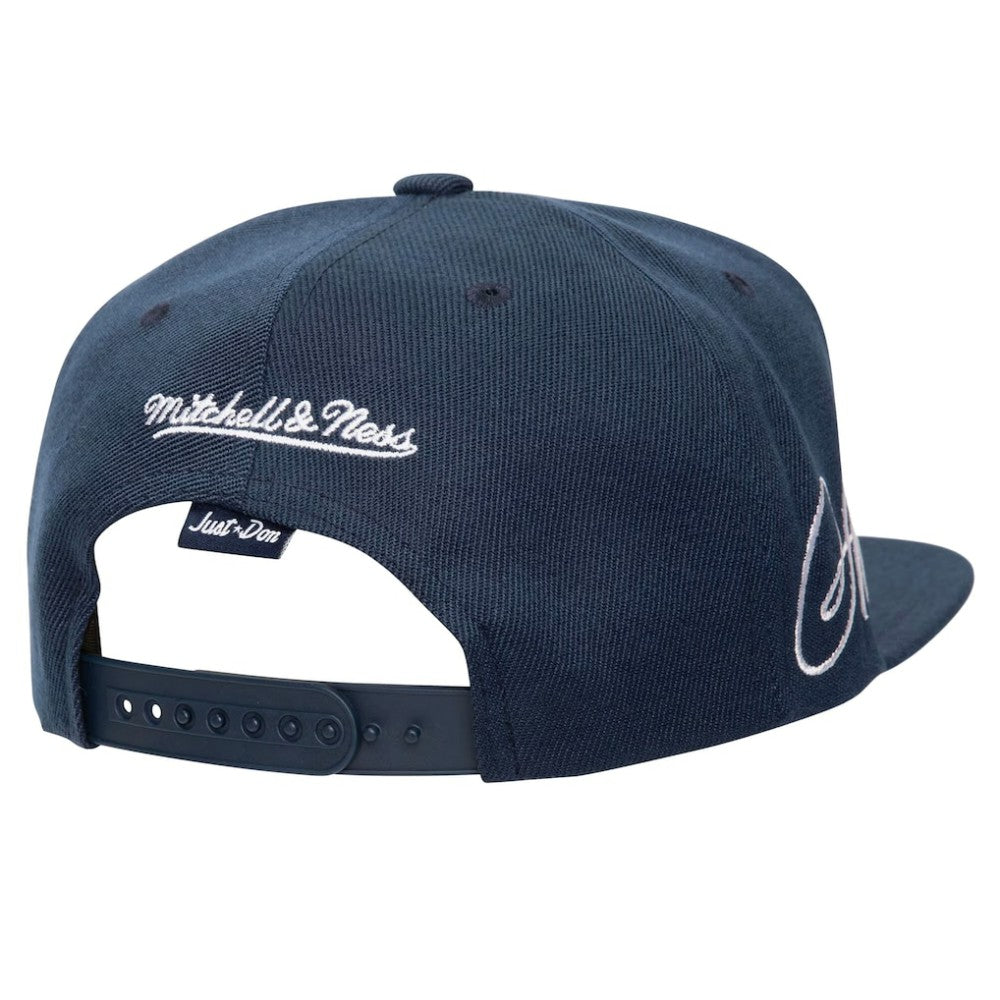 Atlanta Braves Mitchell & Ness Just Don x MLB Lux Script Snapback Hat Outlet