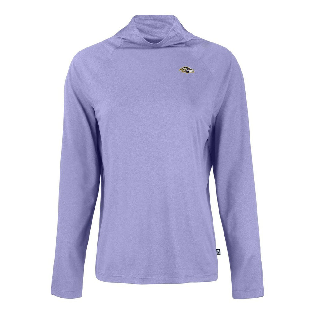 Baltimore Ravens Cutter & Buck Women's Coastline Epic Comfort Eco Recycled Funnel Neck Raglan Pullover Sweatshirt - Lavender - NFL