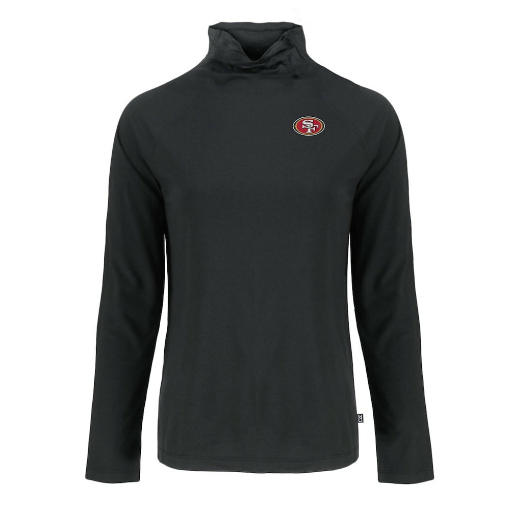 San Francisco 49ers Cutter & Buck Women's Coastline Epic Comfort Eco Recycled Funnel Neck Raglan Pullover Sweatshirt - Black - NFL