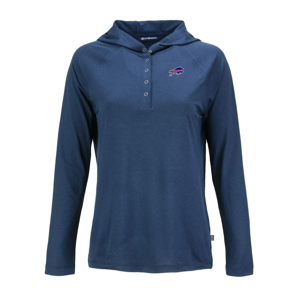 Buffalo Bills Cutter & Buck Women's Coastline Epic Comfort Eco Recycled Raglan Pullover Hoodie - Navy - NFL