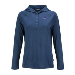 Buffalo Bills Cutter & Buck Women's Coastline Epic Comfort Eco Recycled Raglan Pullover Hoodie - Navy - NFL