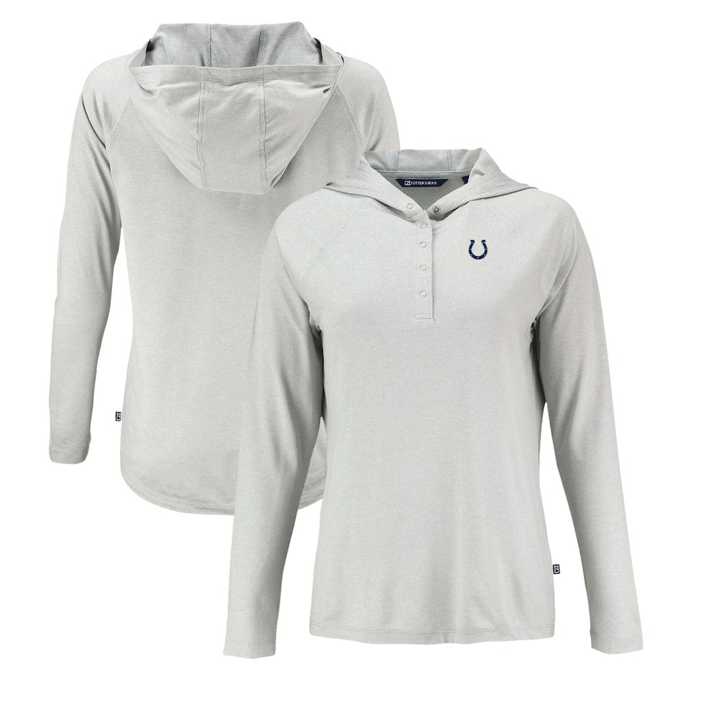 Indianapolis Colts Cutter & Buck Women's Coastline Epic Comfort Eco Recycled Raglan Pullover Hoodie - Gray - NFL