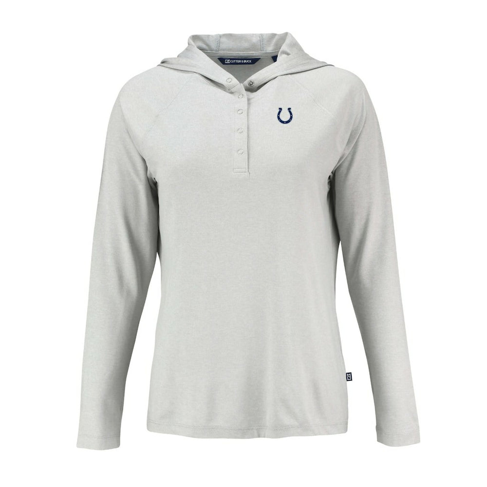 Indianapolis Colts Cutter & Buck Women's Coastline Epic Comfort Eco Recycled Raglan Pullover Hoodie - Gray - NFL