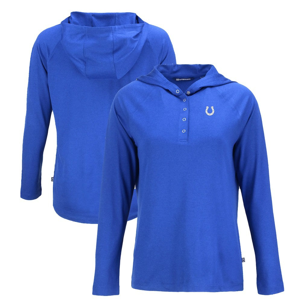 Indianapolis Colts Cutter & Buck Women's Coastline Epic Comfort Eco Recycled Raglan Pullover Hoodie - Blue - NFL