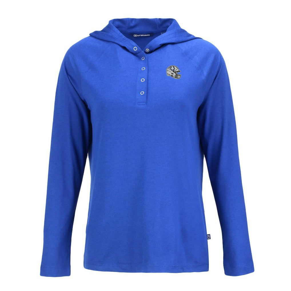 Indianapolis Colts Cutter & Buck Women's Coastline Epic Comfort Eco Recycled Raglan Pullover Hoodie - Royal - NFL