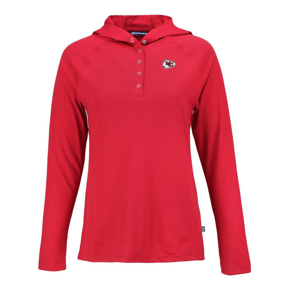 Kansas City Chiefs Cutter & Buck Women's Coastline Epic Comfort Eco Recycled Raglan Pullover Hoodie - Red - NFL