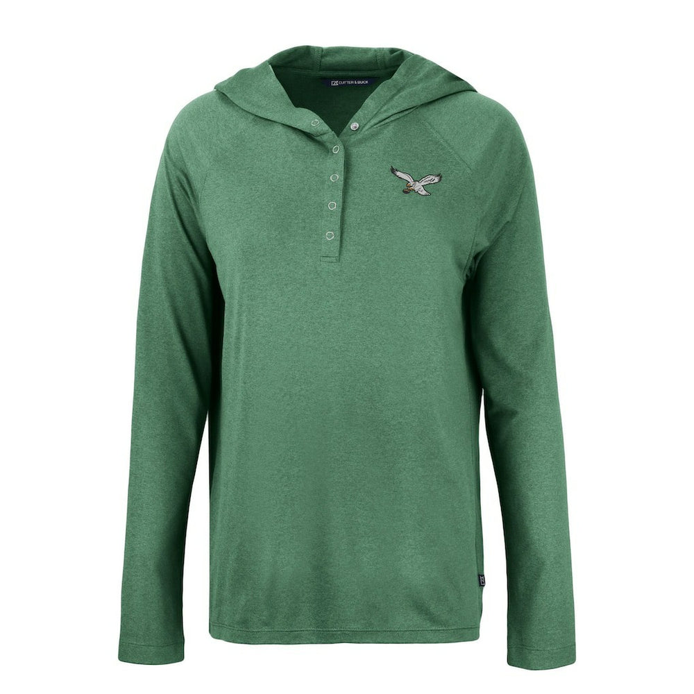 Philadelphia Eagles Cutter & Buck Women's Historic Coastline Epic Comfort Eco Recycled Raglan Pullover Hoodie - Hunter Green - NFL