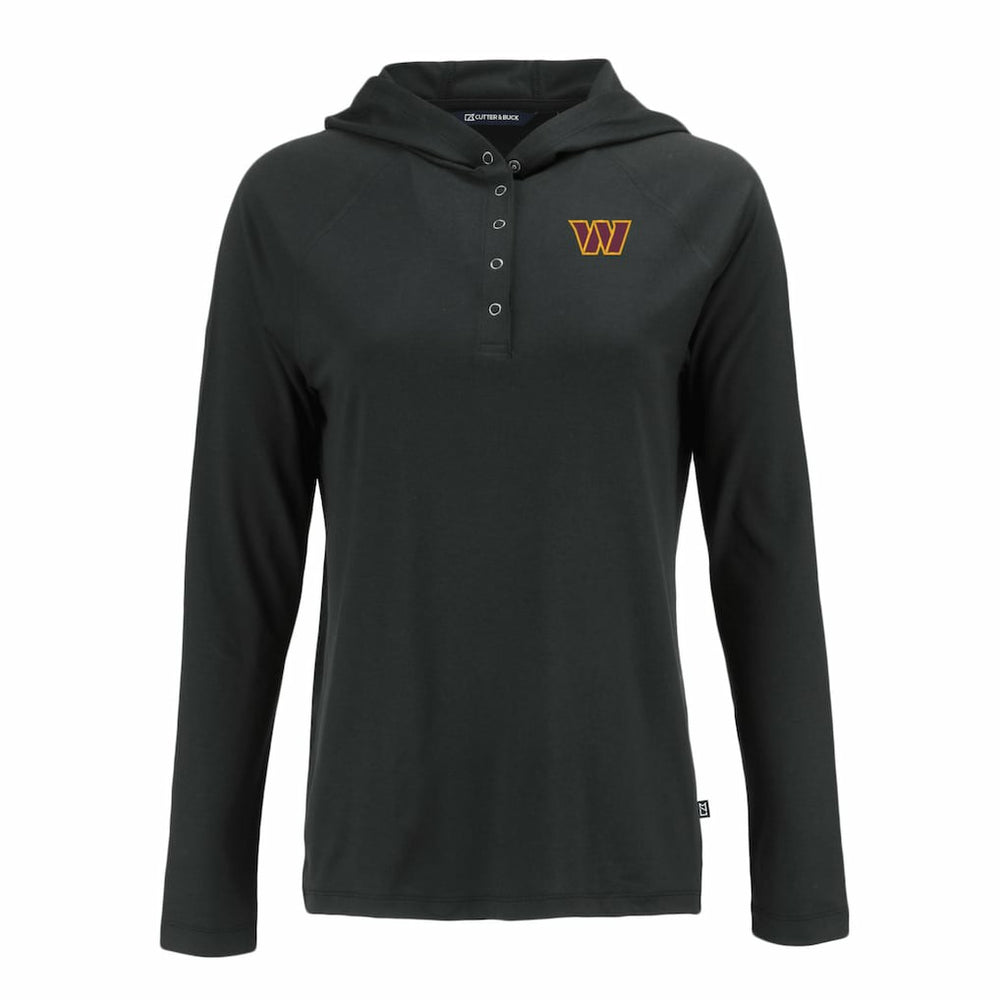 Washington Commanders Cutter & Buck Women's Coastline Epic Comfort Eco Recycled Raglan Pullover Hoodie - Black - NFL