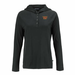 Washington Commanders Cutter & Buck Women's Coastline Epic Comfort Eco Recycled Raglan Pullover Hoodie - Black - NFL