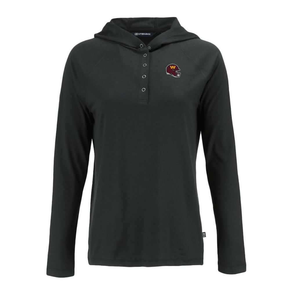 Washington Commanders Cutter & Buck Women's Coastline Epic Comfort Eco Recycled Raglan Pullover Hoodie - Black - NFL
