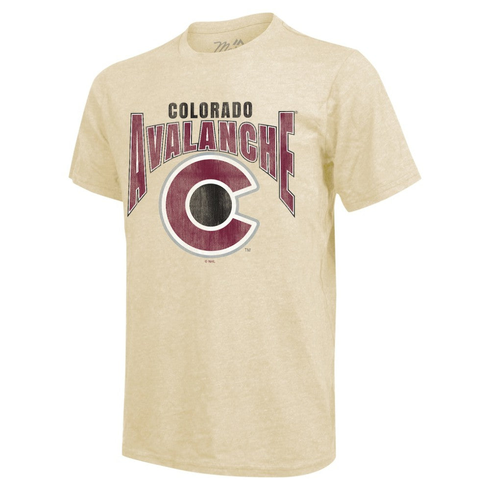 Nathan MacKinnon Colorado Avalanche Majestic Threads Dynasty Name & Number Tri-Blend T-Shirt - Cream | NHL on sale