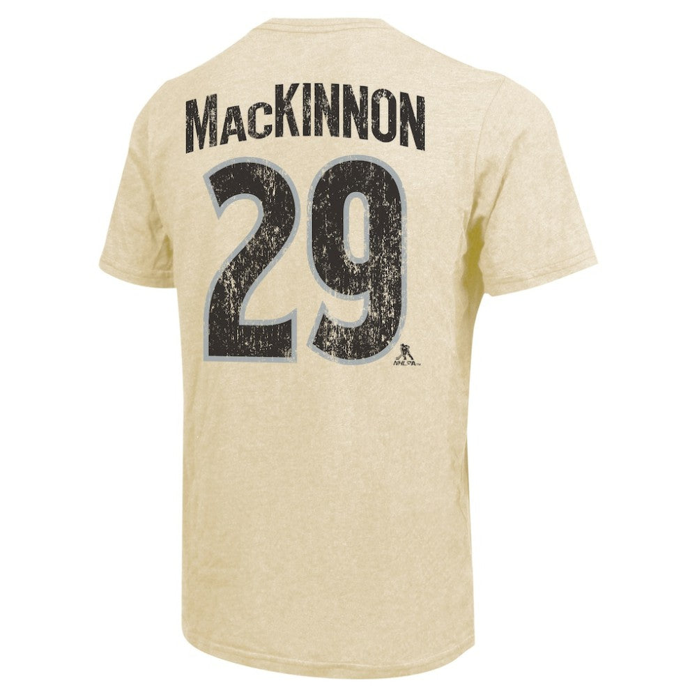 Nathan MacKinnon Colorado Avalanche Majestic Threads Dynasty Name & Number Tri-Blend T-Shirt - Cream | NHL on sale