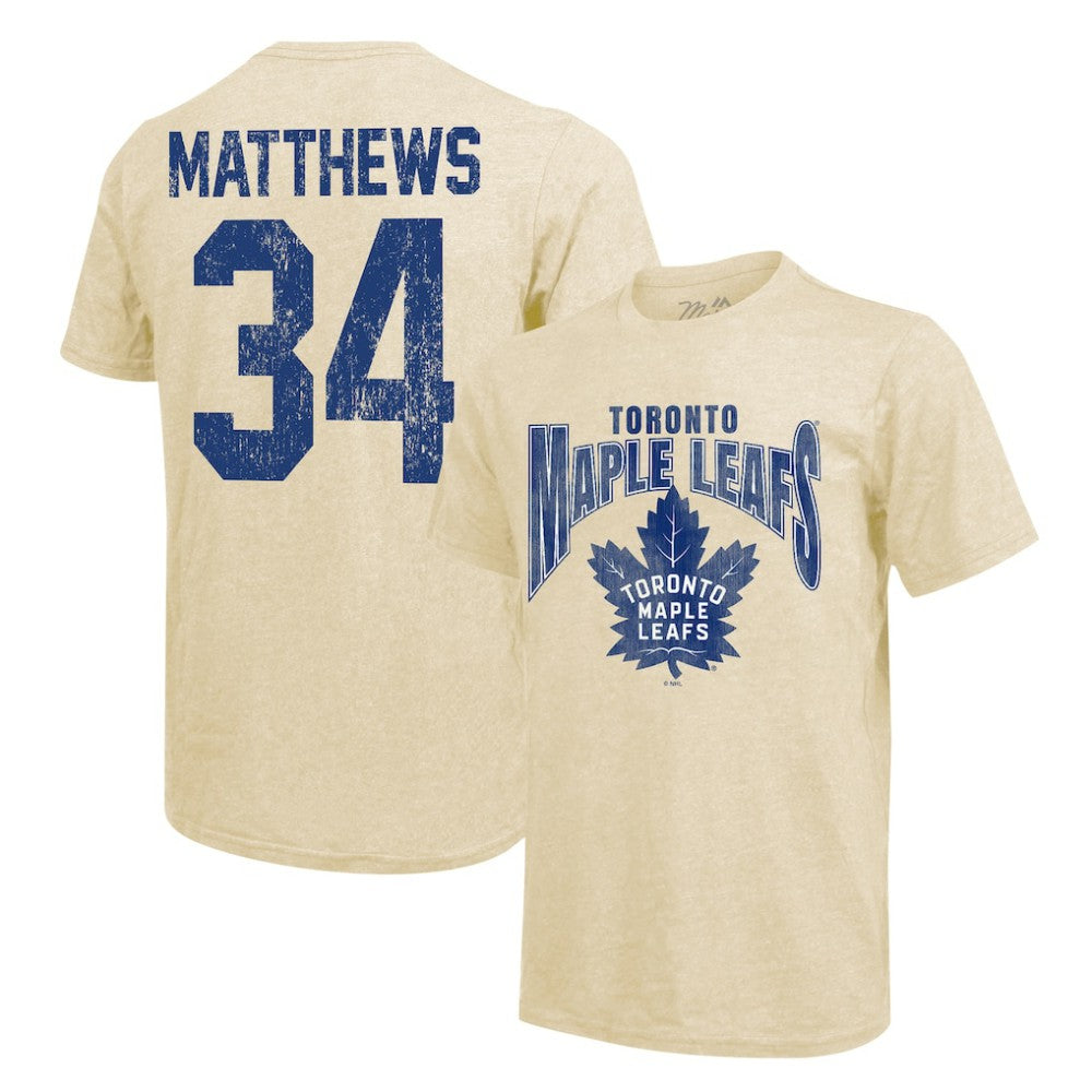 Auston Matthews Toronto Maple Leafs Majestic Threads Dynasty Name & Number Tri-Blend T-Shirt - Cream | NHL sale
