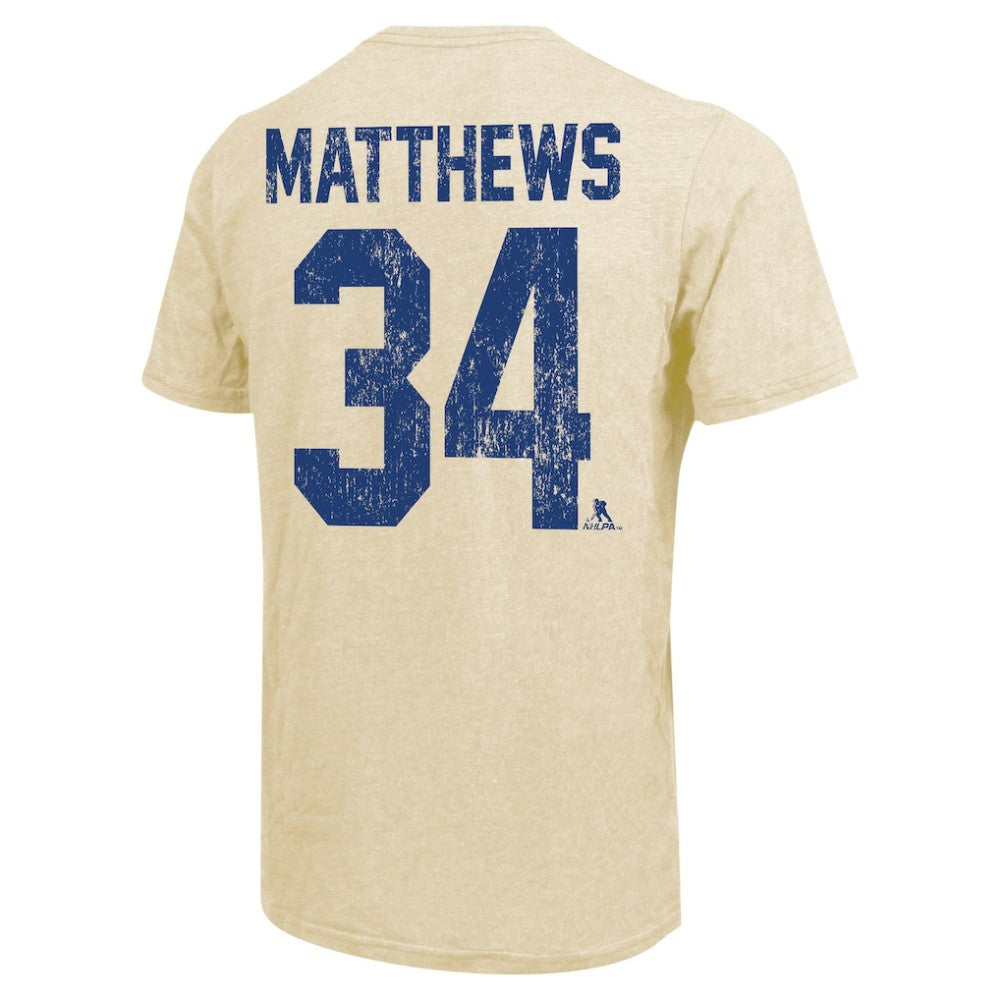 Auston Matthews Toronto Maple Leafs Majestic Threads Dynasty Name & Number Tri-Blend T-Shirt - Cream | NHL sale