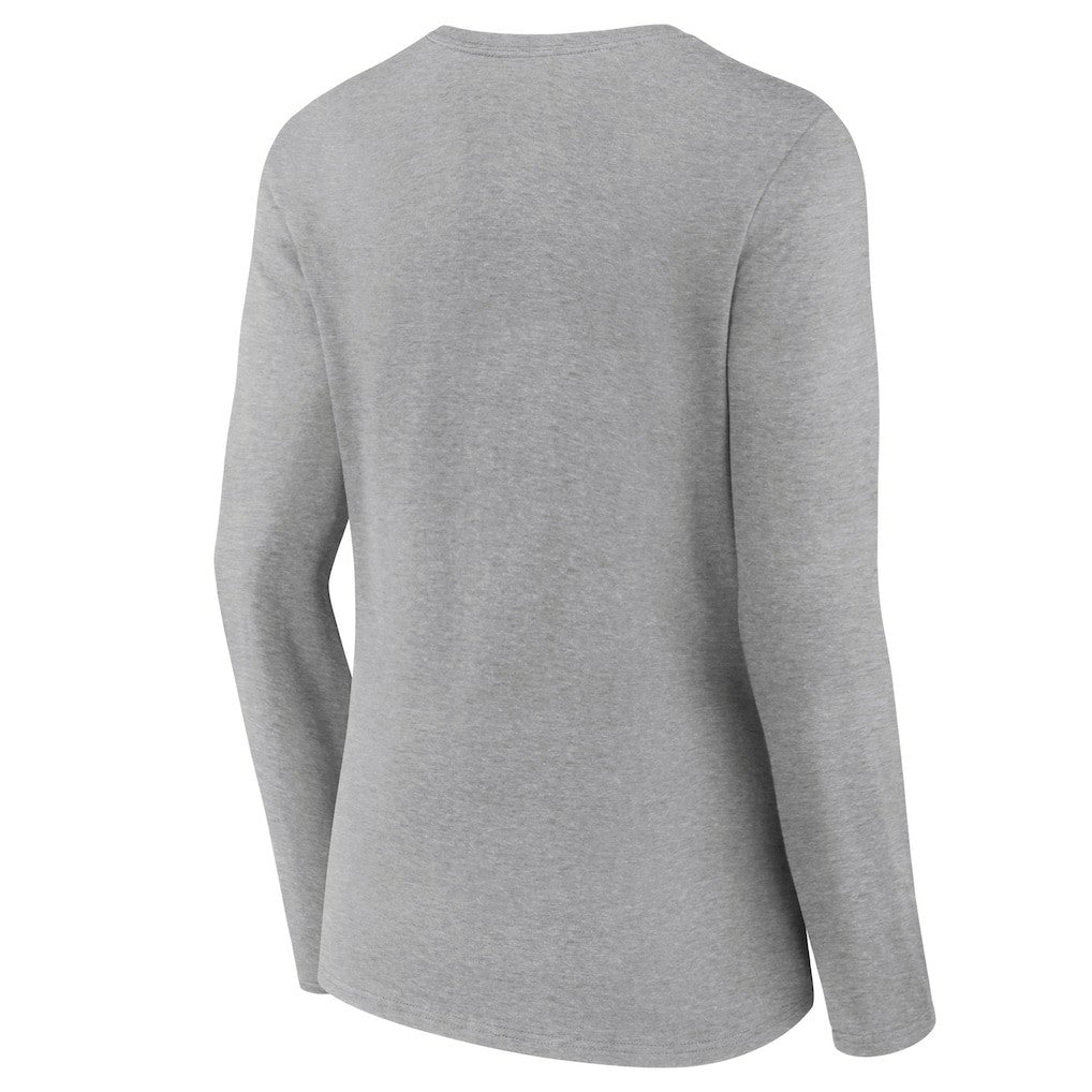 Cleveland Browns Women's Primary Logo Long Sleeve V-Neck T-Shirt - Gray - NFL