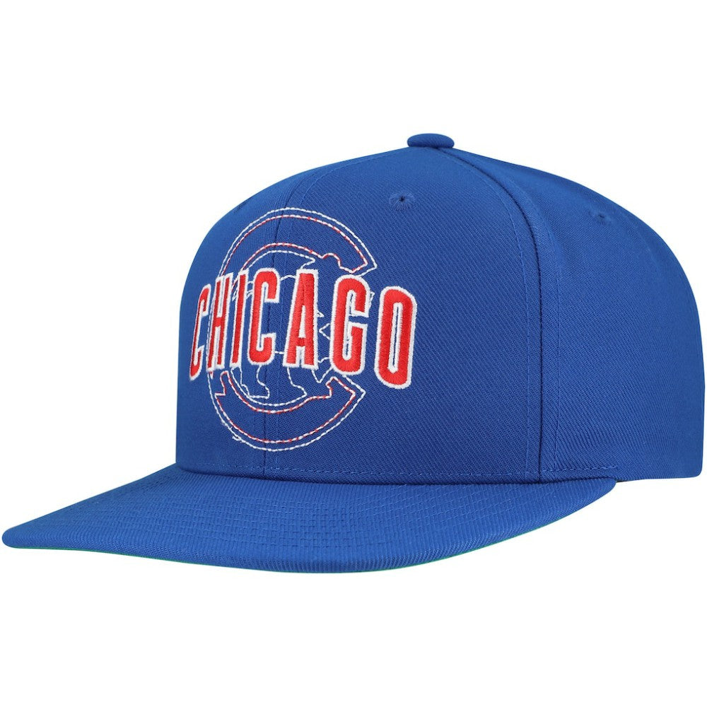 Chicago Cubs Mitchell & Ness Double Up Snapback Hat Sale