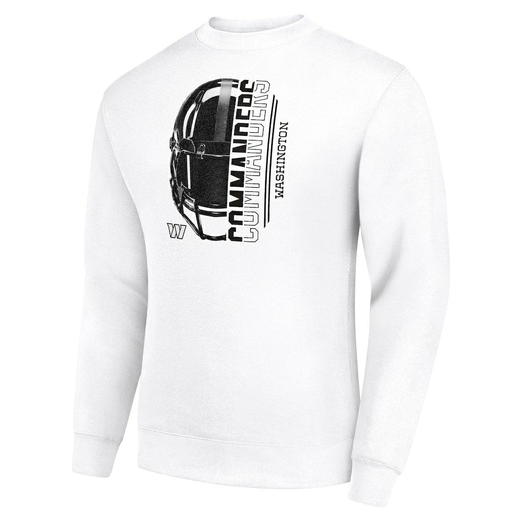 Washington Commanders Starter Half Helmet Team Graphic Tri-Blend Fleece Pullover Sweatshirt - White - NFL