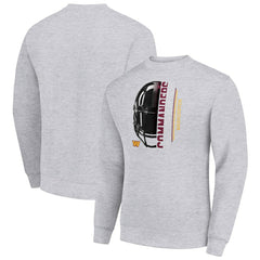 Washington Commanders Starter Half Helmet Team Graphic Tri-Blend Fleece Pullover Sweatshirt - Heather Gray - NFL