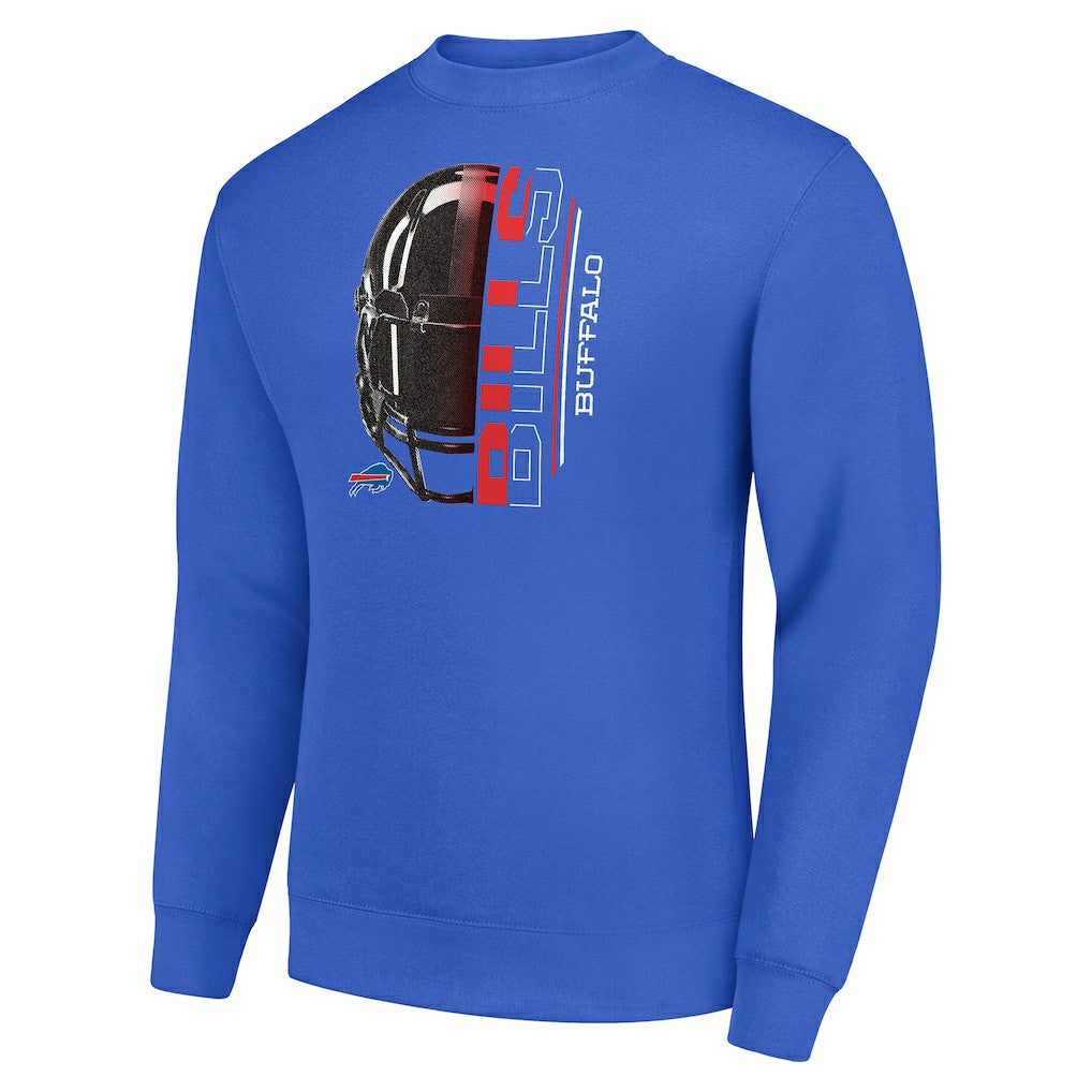 Buffalo Bills Starter Half Helmet Team Graphic Tri-Blend Fleece Pullover Sweatshirt - Royal - NFL