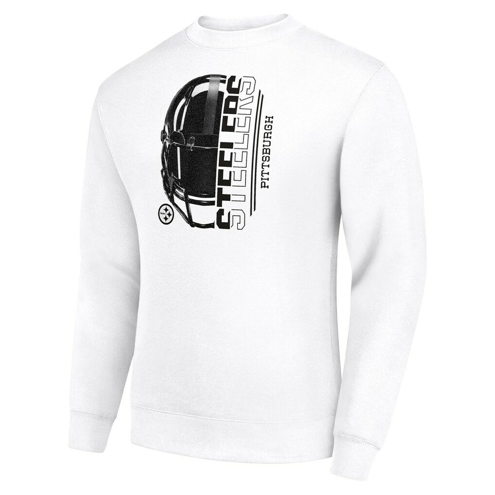 Pittsburgh Steelers Starter Half Helmet Team Graphic Tri-Blend Fleece Pullover Sweatshirt - White - NFL