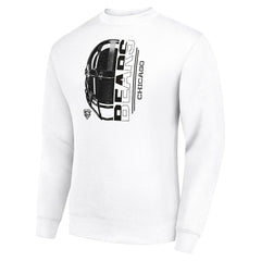 Chicago Bears Starter Half Helmet Team Graphic Tri-Blend Fleece Pullover Sweatshirt - White - NFL