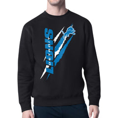 Detroit Lions Starter Color Scratch Team Graphic Fleece Pullover Sweatshirt - Black - NFL