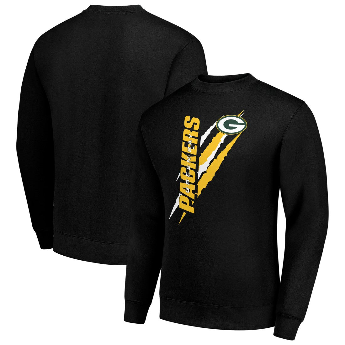 Green Bay Packers Starter Color Scratch Team Graphic Fleece Pullover Sweatshirt - Black - NFL