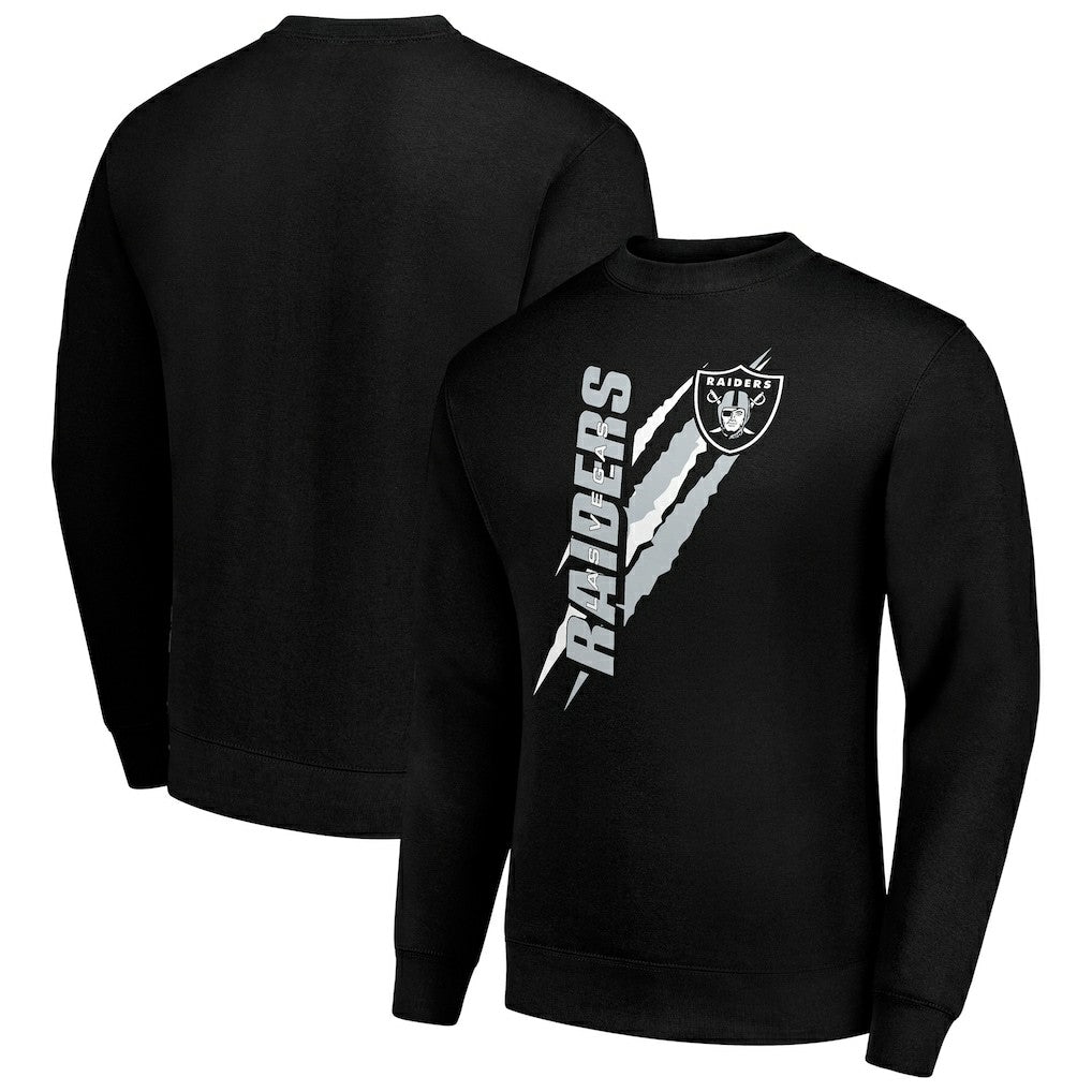 Las Vegas Raiders Starter Color Scratch Team Graphic Fleece Pullover Sweatshirt - Black - NFL