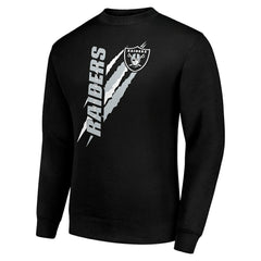 Las Vegas Raiders Starter Color Scratch Team Graphic Fleece Pullover Sweatshirt - Black - NFL