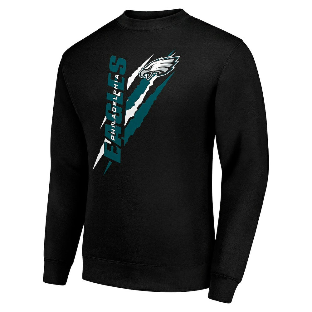 Philadelphia Eagles Starter Color Scratch Team Graphic Fleece Pullover Sweatshirt - Black - NFL