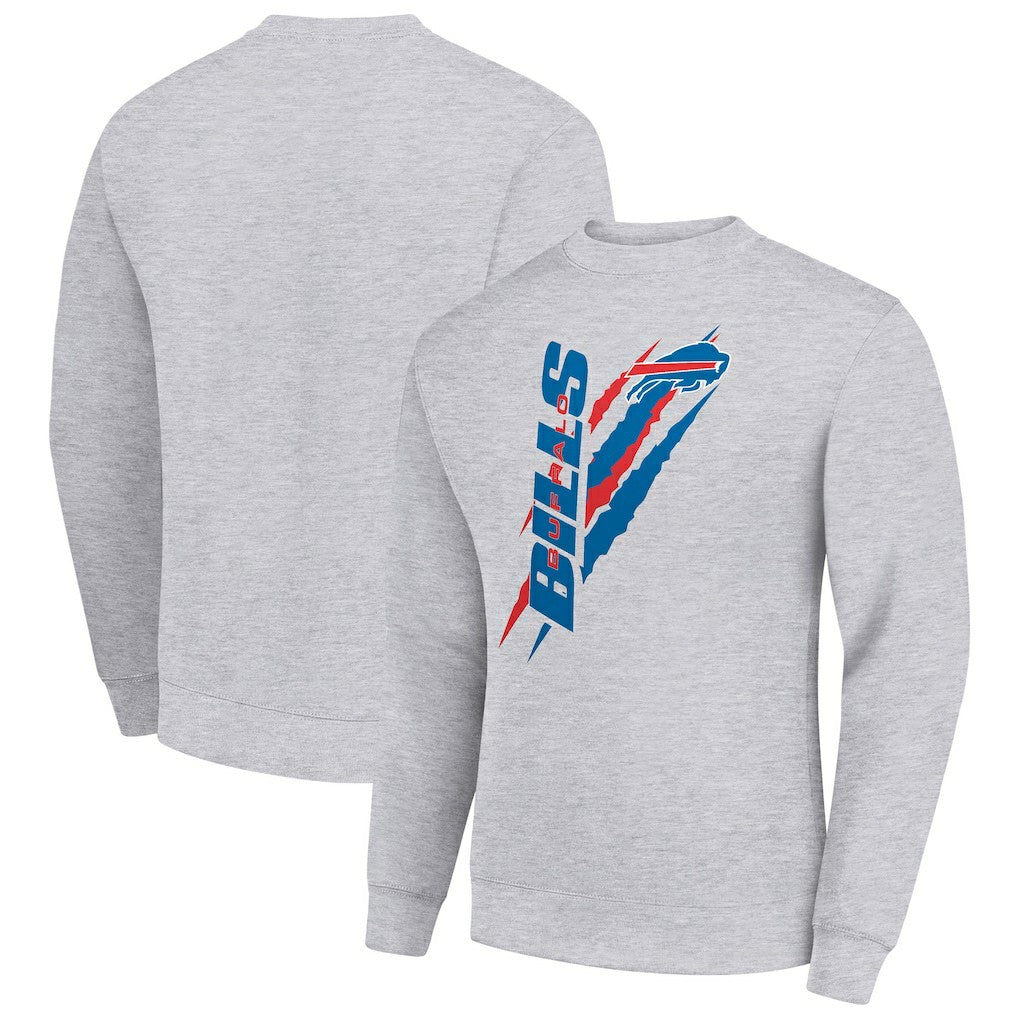 Buffalo Bills Starter Color Scratch Team Graphic Fleece Pullover Sweatshirt - Heather Gray - NFL