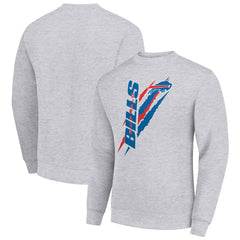 Buffalo Bills Starter Color Scratch Team Graphic Fleece Pullover Sweatshirt - Heather Gray - NFL