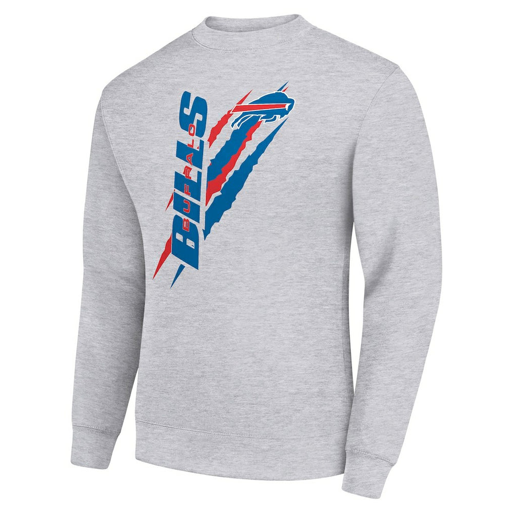 Buffalo Bills Starter Color Scratch Team Graphic Fleece Pullover Sweatshirt - Heather Gray - NFL