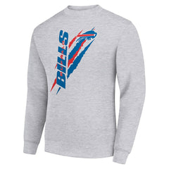 Buffalo Bills Starter Color Scratch Team Graphic Fleece Pullover Sweatshirt - Heather Gray - NFL